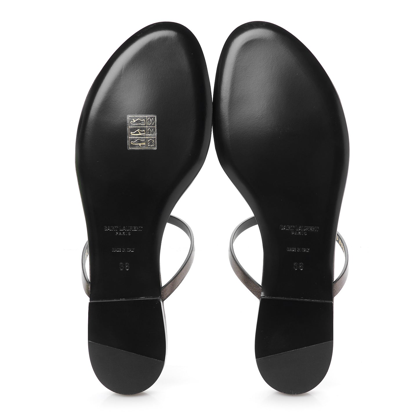 Calfskin Cassandra Monogram Sandals 38 Metal Walnut