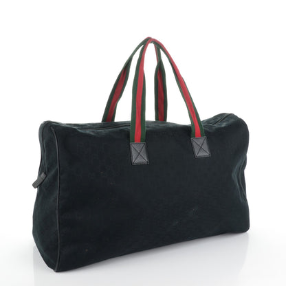 Gucci GG Monogram Web Large Collapsible Carry On Duffle Bag Black 3 of 8