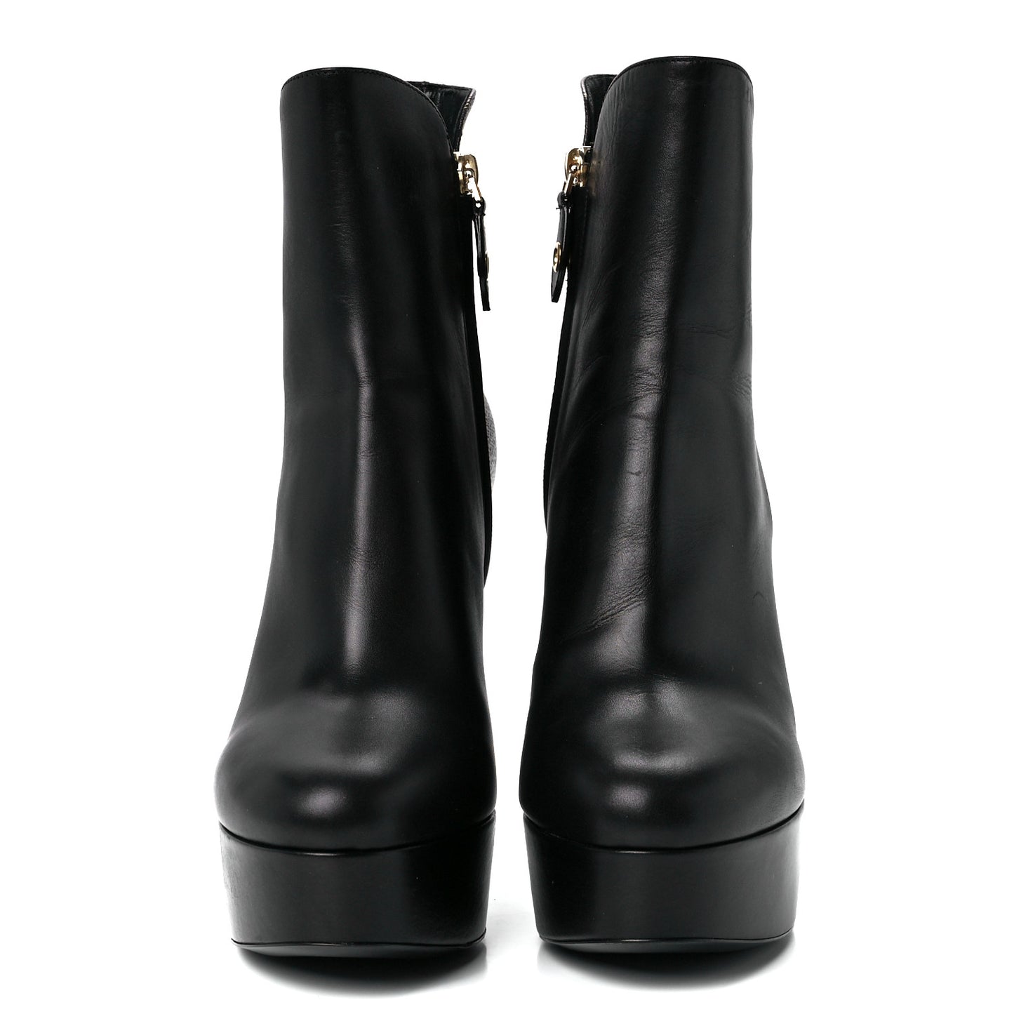 Calfskin Monogram Afterglow Platform Ankle Boots 38 Black