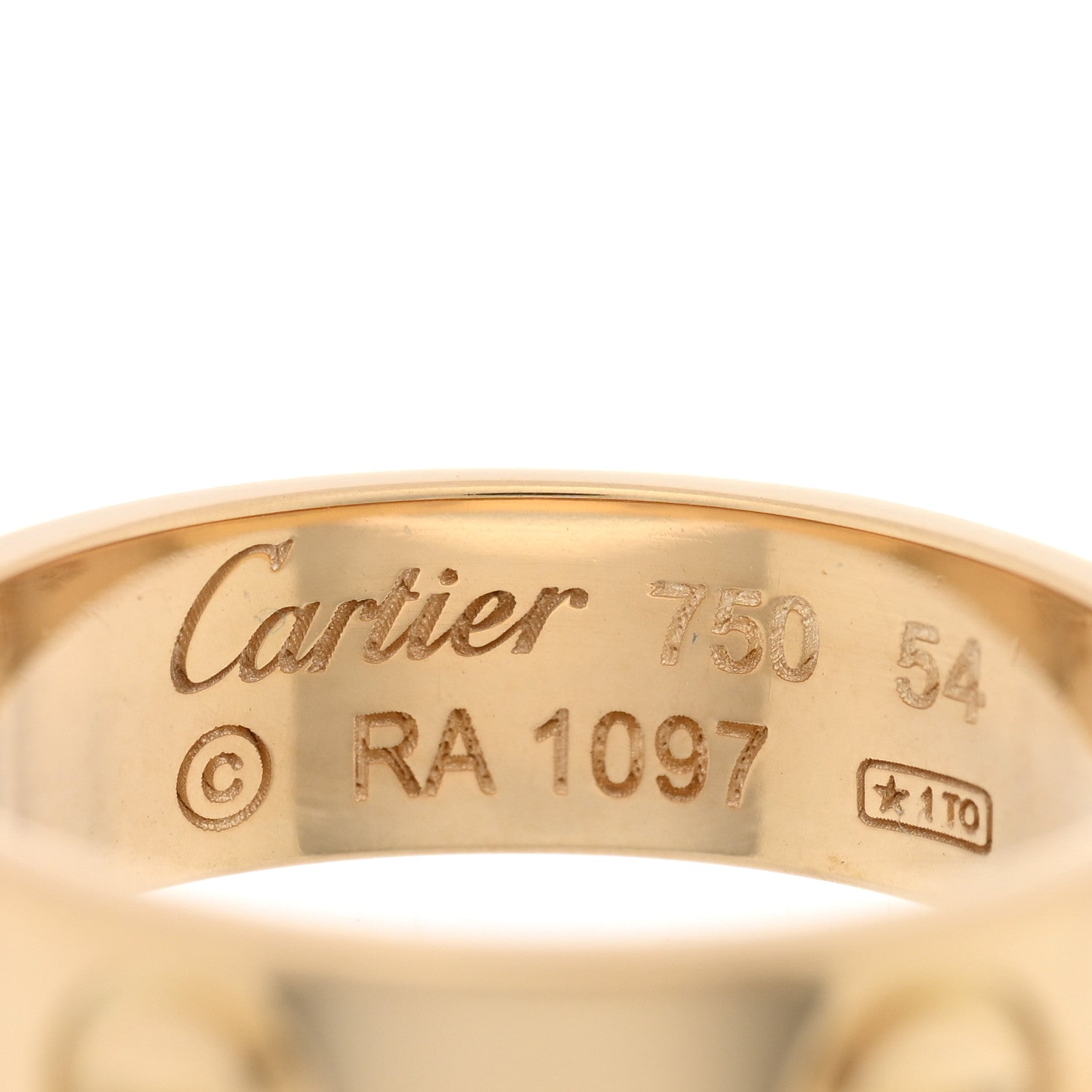 Cartier 18K Yellow Gold 5.5mm LOVE Ring 54 6.75 4 of 5
