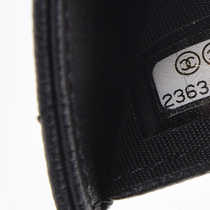 Chanel Caviar Camellia Embossed Compact Wallet Black 7 of 8