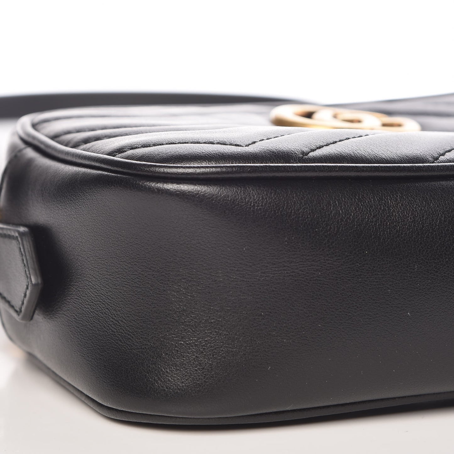 Calfskin Matelasse Mini GG Marmont Chain Shoulder Bag Black