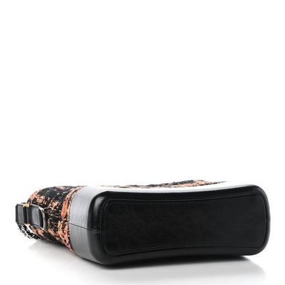 Chanel Tweed Calfskin Medium Gabrielle Hobo Black Brown 4 of 9