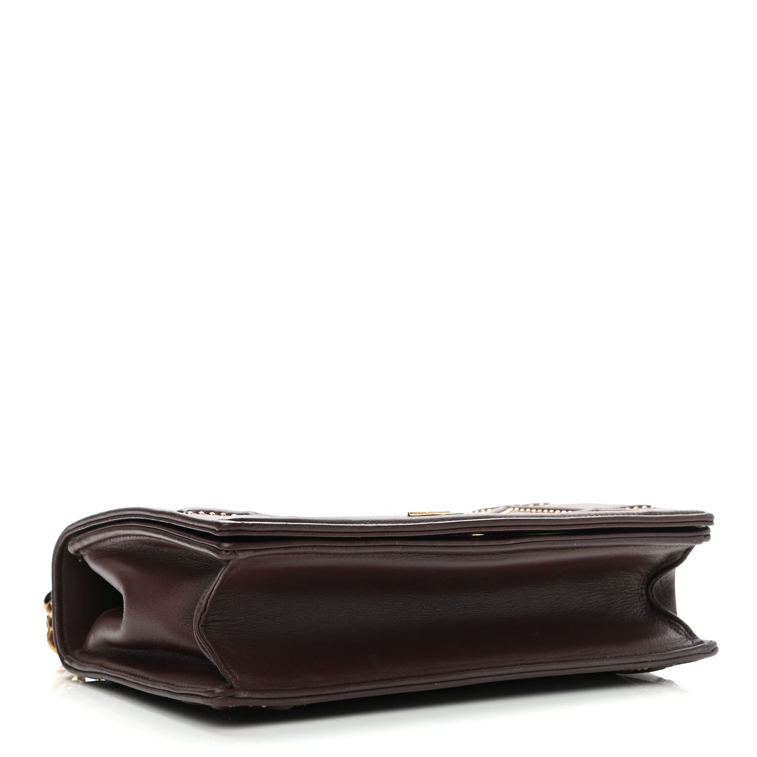 Christian Dior Calfskin Studded Medium Diorama Flap Bag Burgundy 3 of 8