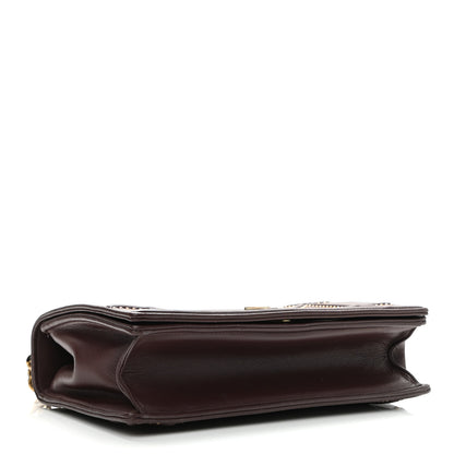 Christian Dior Calfskin Studded Medium Diorama Flap Bag Burgundy 3 of 8