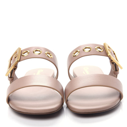 Christian Dior Calfskin D-Dior Slide Sandals 36.5 Rose De Vents 5 of 11