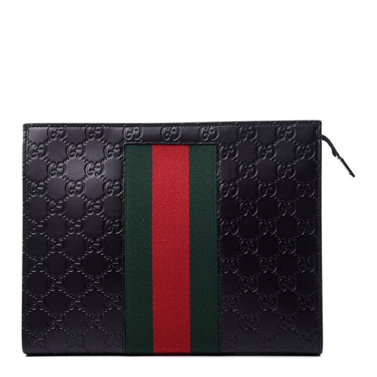 Gucci Guccissima Signature Web New Web Cosmetic Case Black 1 of 11