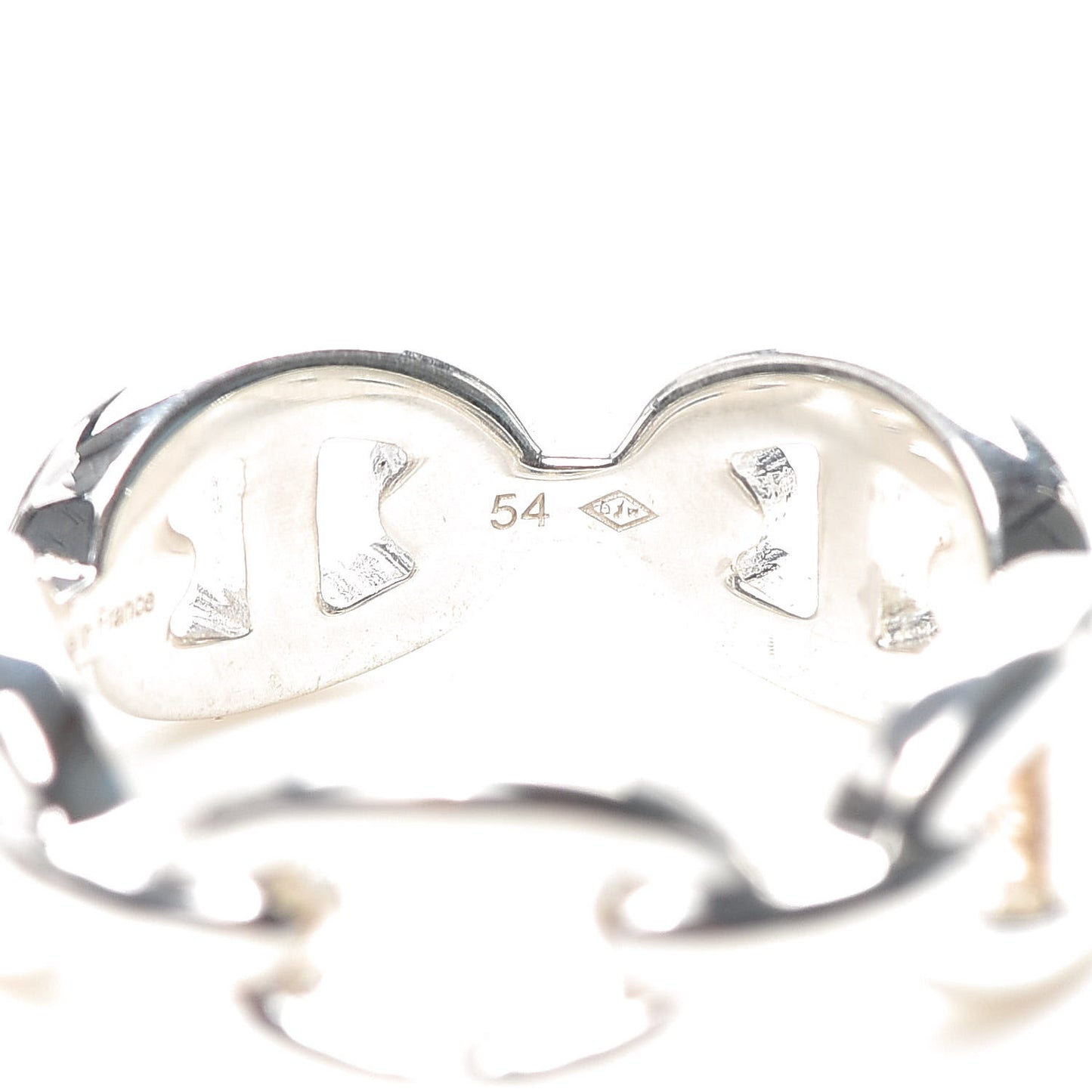 Sterling Silver PM Chaine d'Ancre Enchainee Band Ring 54 6.75