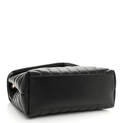 Saint Laurent Calfskin Y Quilted Monogram Small Loulou Chain Satchel Black 4 of 10