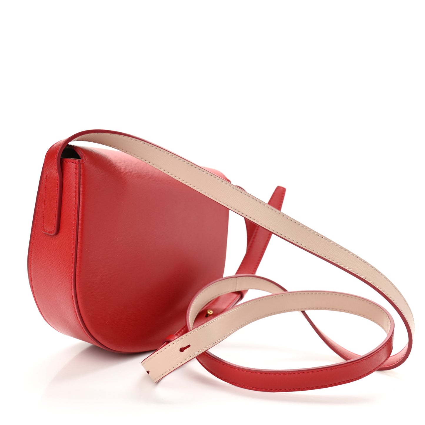 Calfskin Gancio City Saddle Bag Red