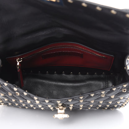 Valentino Garavani Patent Medium Rockstud Spike Shoulder Bag Black 5 of 10