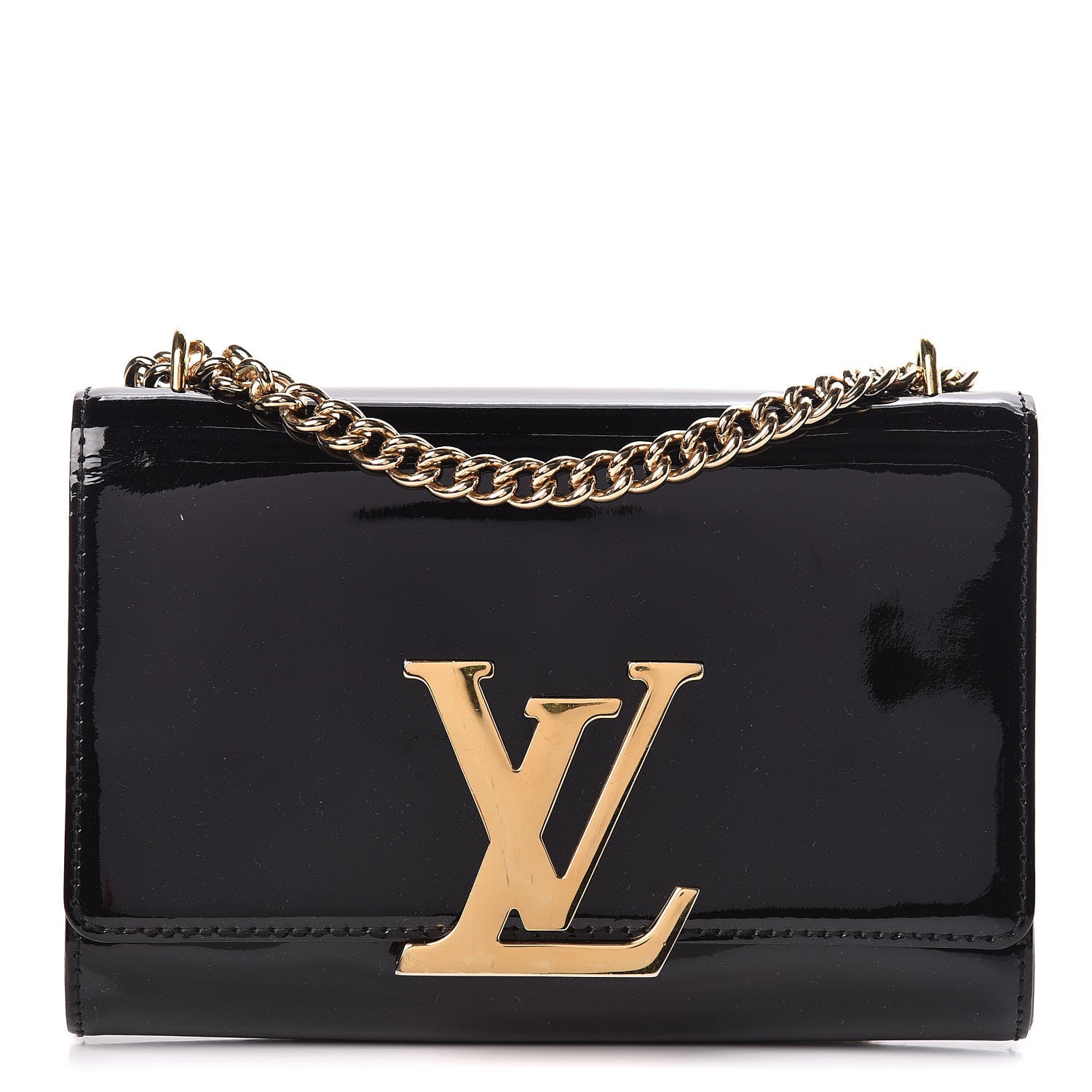 Louis Vuitton Patent Chain Louise MM Black 1 of 10