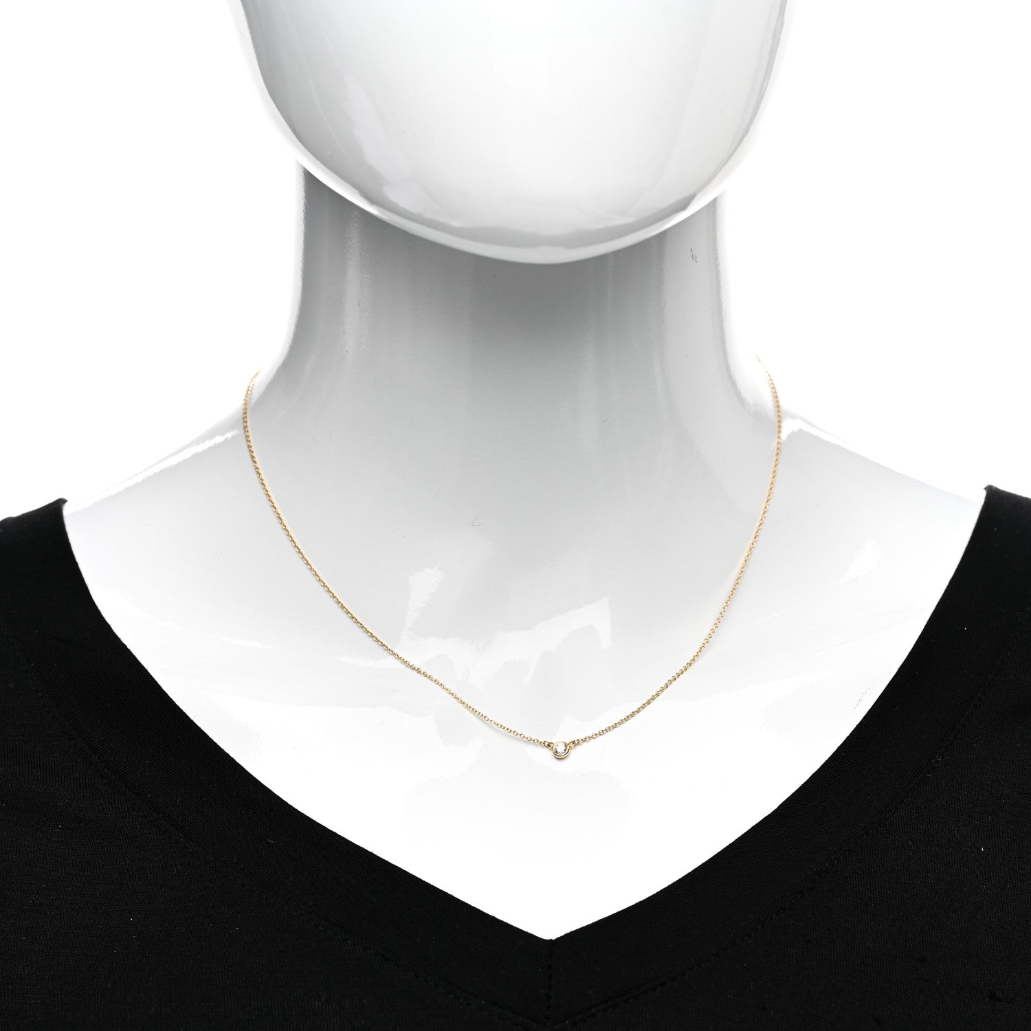 Tiffany 18K Yellow Gold Diamond .12ct Elsa Peretti Diamonds by the Yard Pendant Necklace 2 of 5