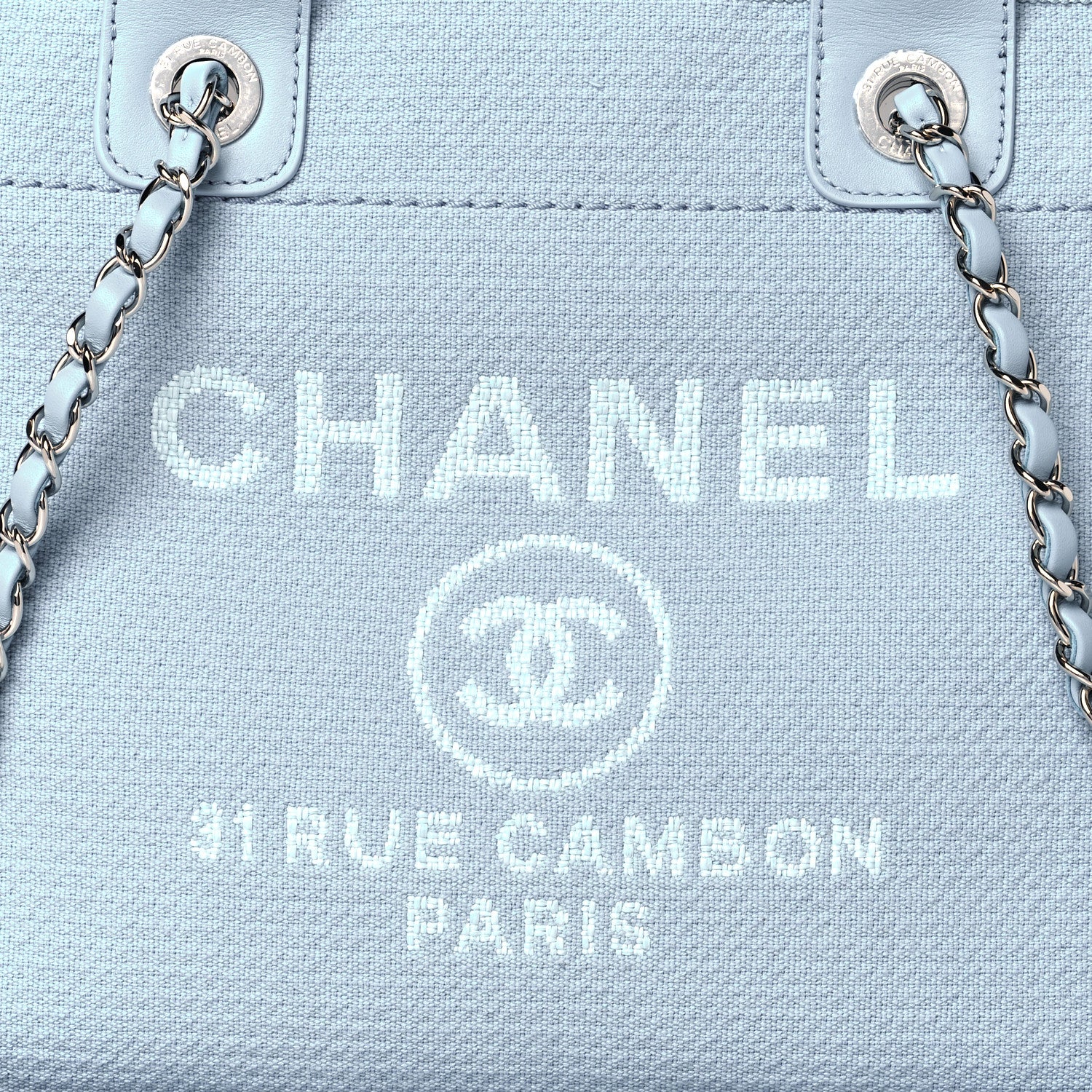 Chanel Mixed Fibers Small Deauville Tote Light Blue 9 of 11