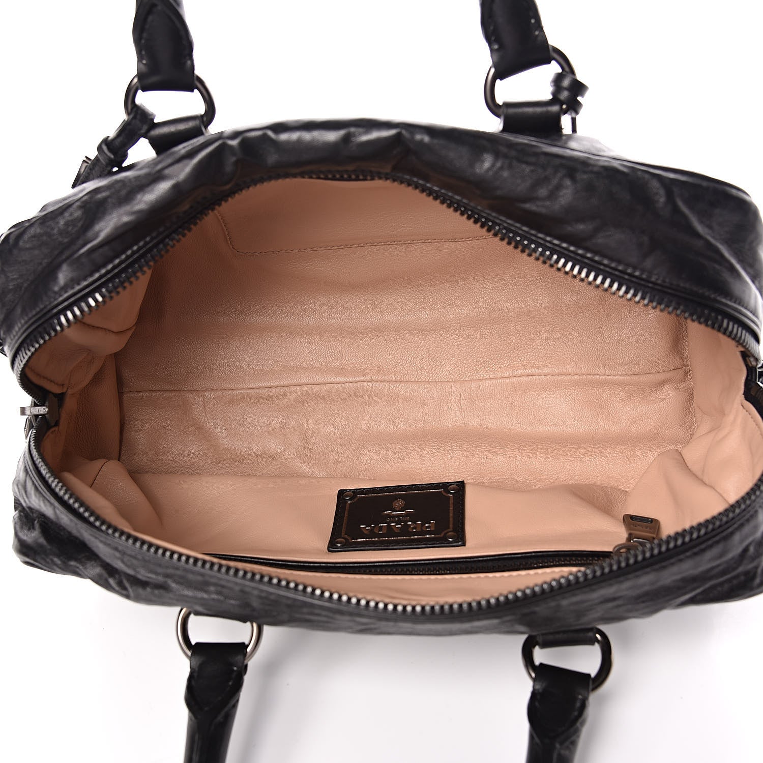 Prada Nappa Antique Bowler Black 5 of 10