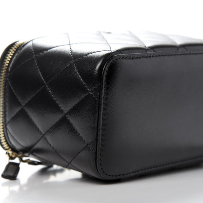 Chanel Lambskin Quilted Small Vanity Case With Chain Black 8 of 11