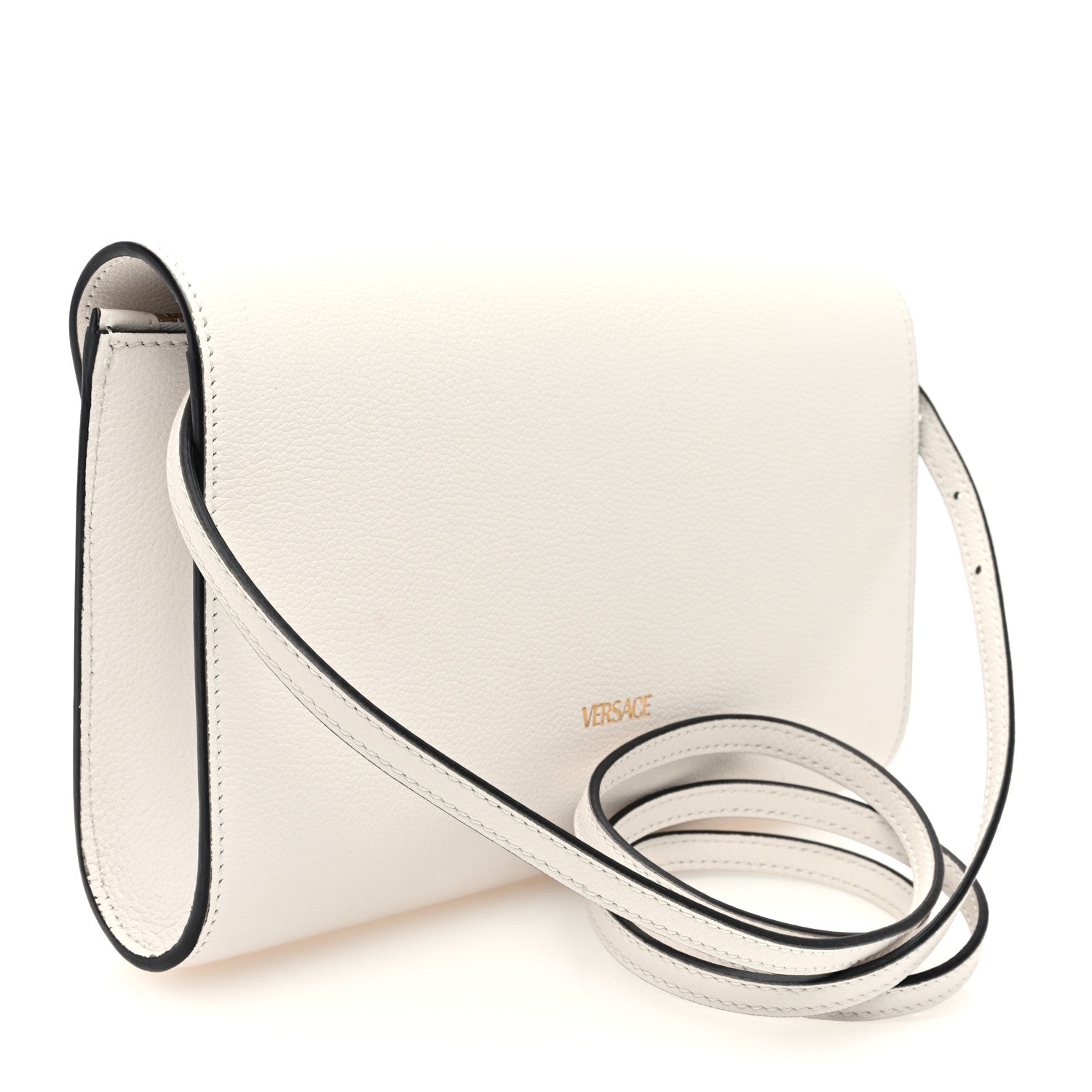 Versace Grained Calfskin La Medusa Crossbody Bag White 2 of 8