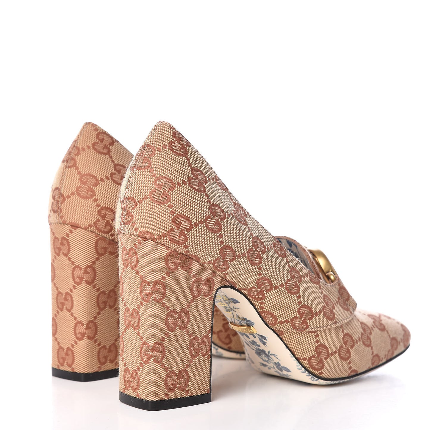 Monogram GG Victoire 95mm Loafer Pumps 37 Beige Ruggine