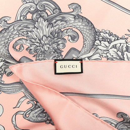 Gucci Silk Twill Lady Kingdom Square Scarf Rose Light Grey 4 of 4