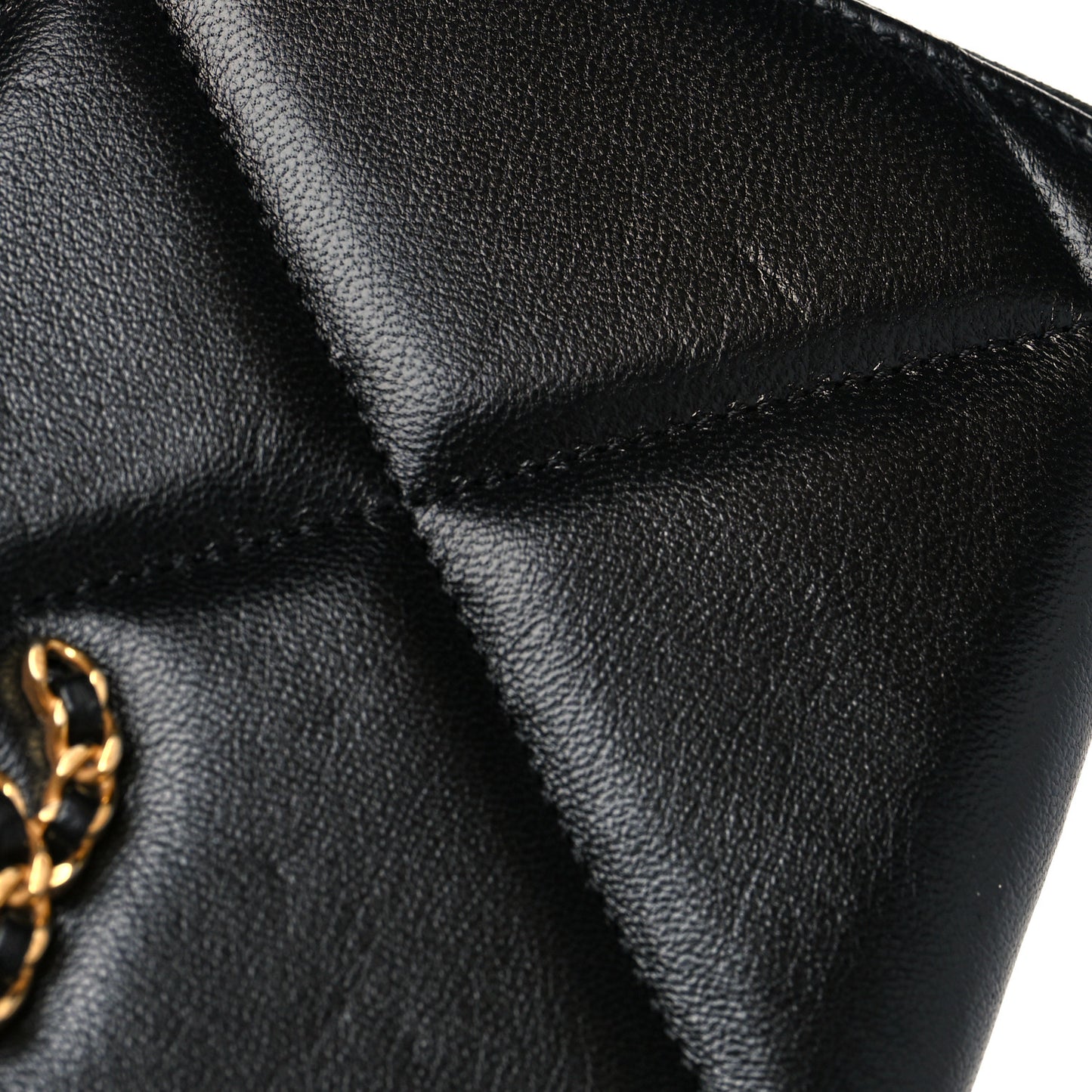 Lambskin Quilted Chanel 19 Long Zipped Around Wallet Black
