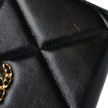 Chanel Lambskin Quilted Chanel 19 Long Zipped Around Wallet Black 10 of 13