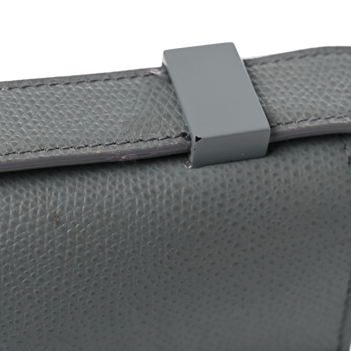 Ultra Matte Grained Calfskin 30 Montaigne Flap Bag Grey
