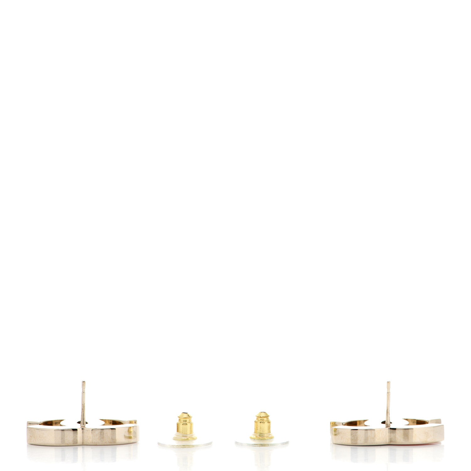 Chanel Enamel CC Earrings Gold Black Pink 3 of 5