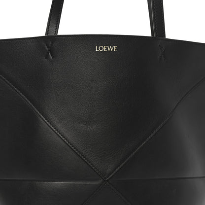 Loewe Shiny Calfskin Medium Puzzle Fold Tote Black 7 of 9