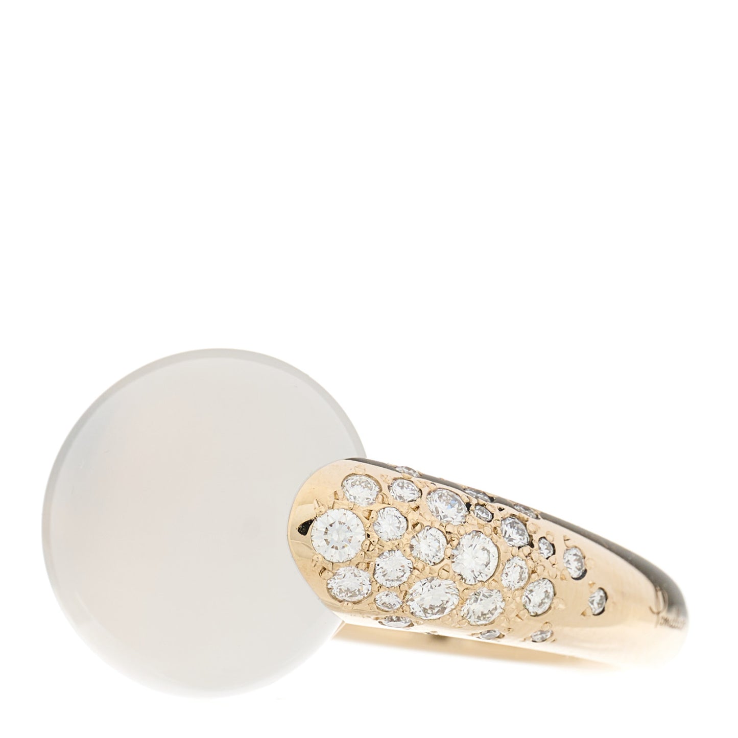 18K White Gold Diamond White Quartz Iconica Ring 55 7.25