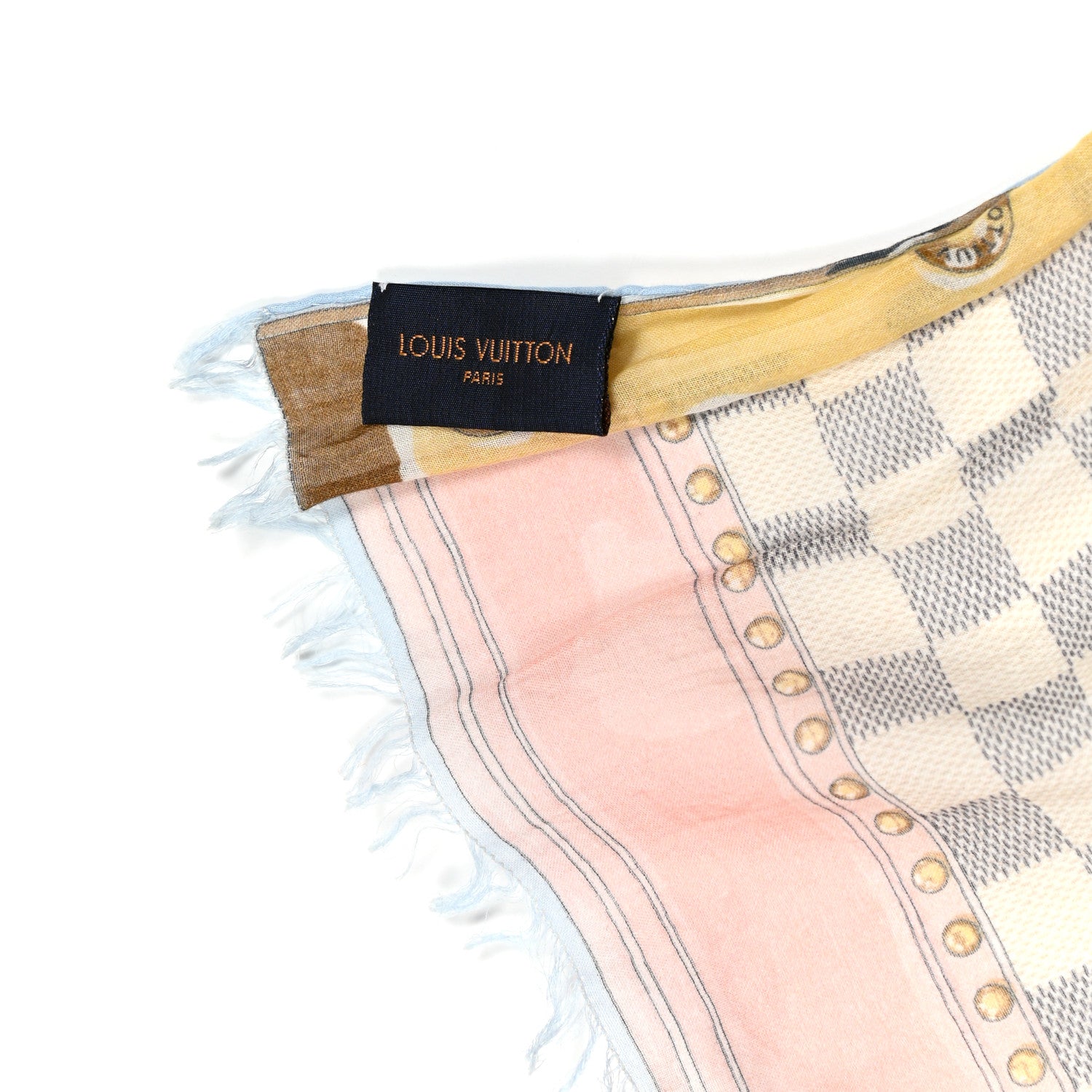 Louis Vuitton Cotton Damier Azur Summer Trunk Bandana Scarf 5 of 5