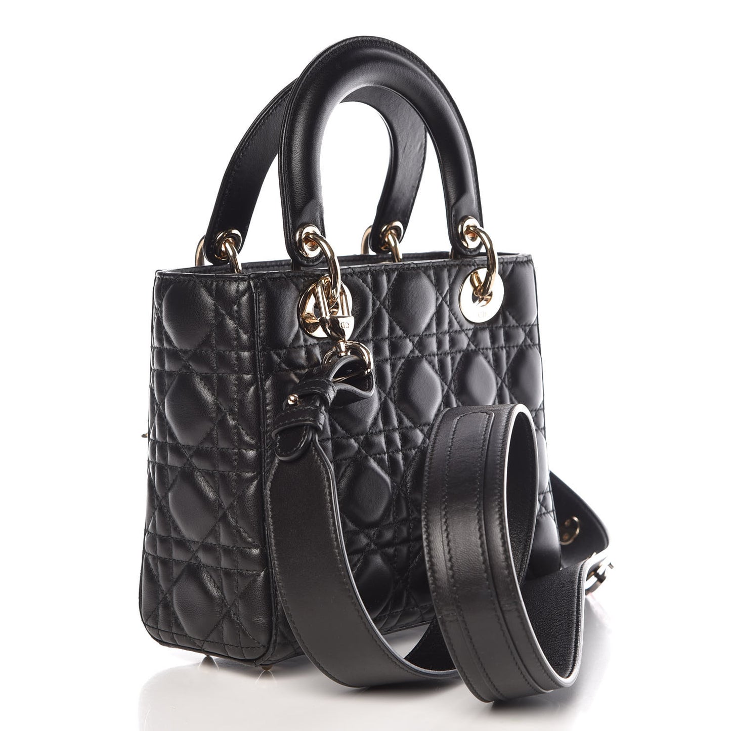 Lambskin Cannage Small Lucky Badges My Lady Dior Black
