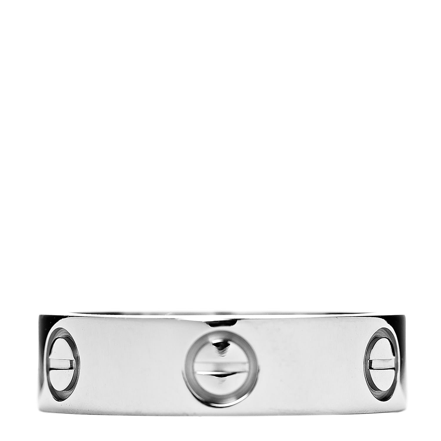 Cartier 18K White Gold 5.5mm LOVE Ring 56 7.5 3 of 4