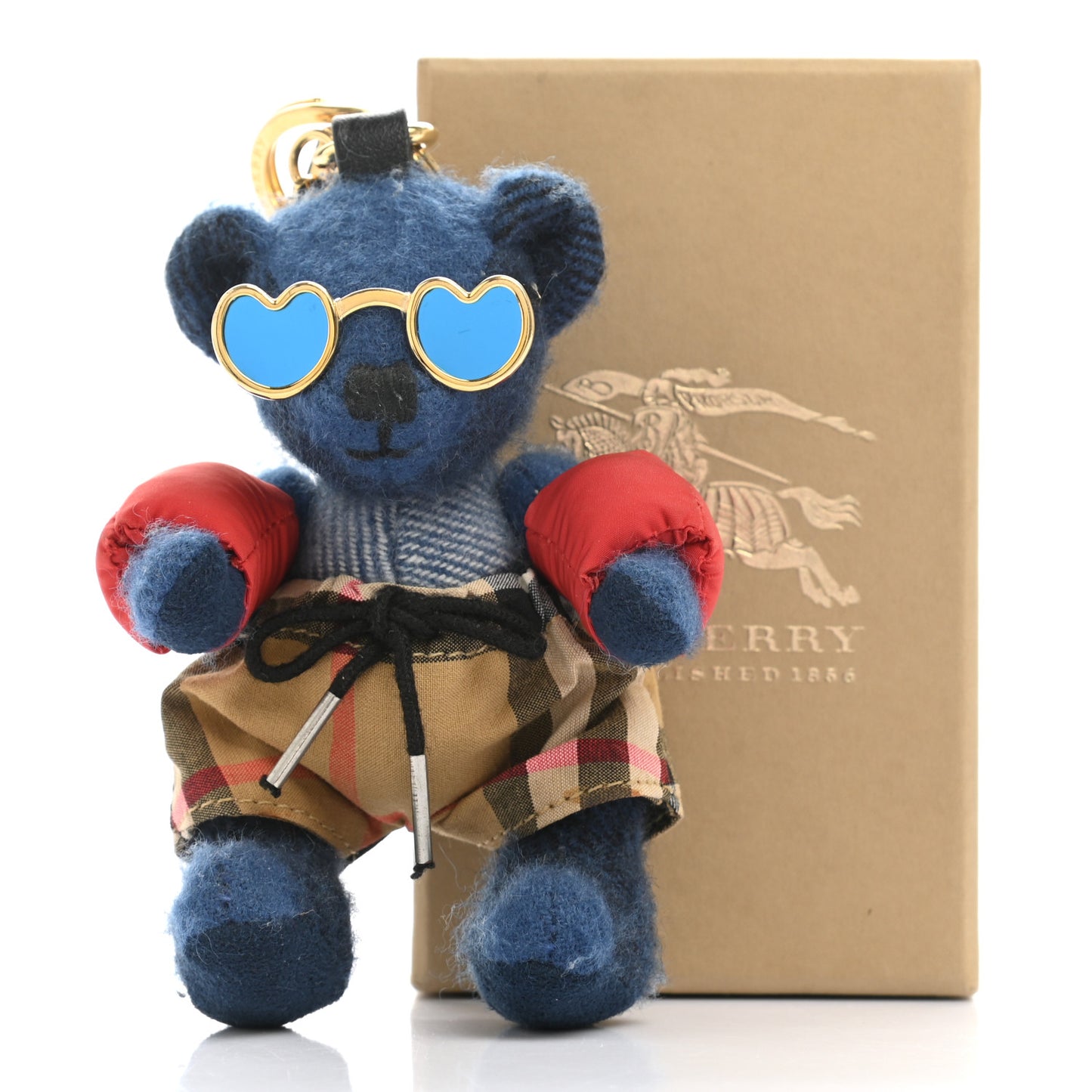 Cashmere Thomas Beachwear Teddy Bear Keychain Charm Blue Multi