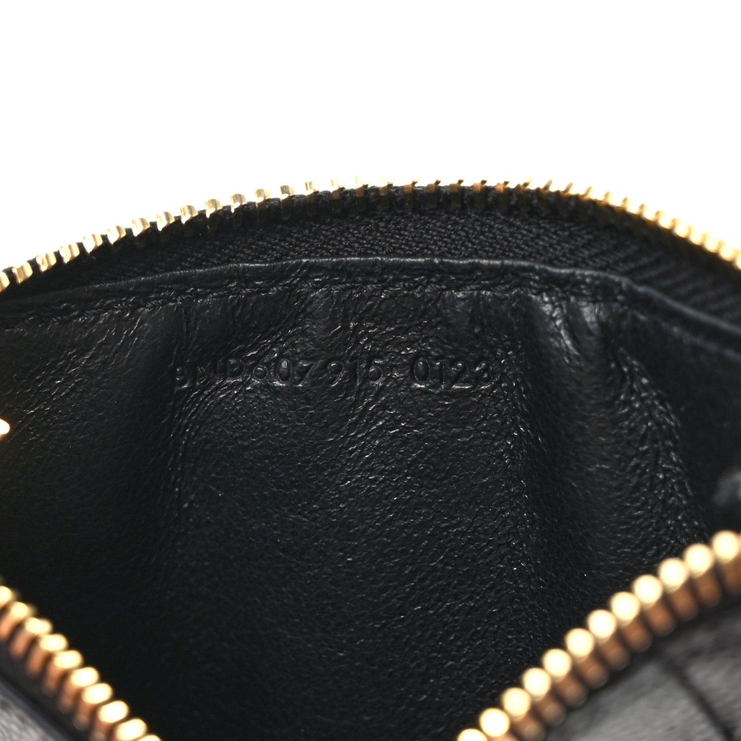 Saint Laurent Grain De Poudre Matelasse Chevron Monogram Fragments Zippered Card Case Black 7 of 8
