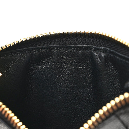 Saint Laurent Grain De Poudre Matelasse Chevron Monogram Fragments Zippered Card Case Black 7 of 8
