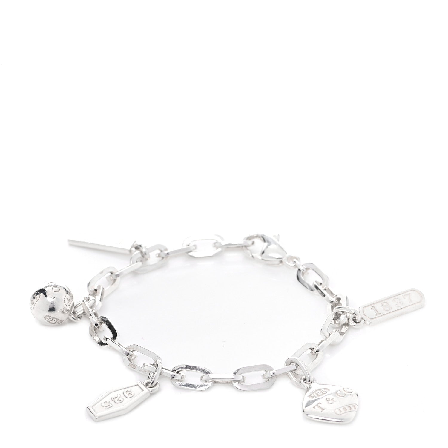 Tiffany Sterling Silver 1837 Charm Bracelet 3 of 7