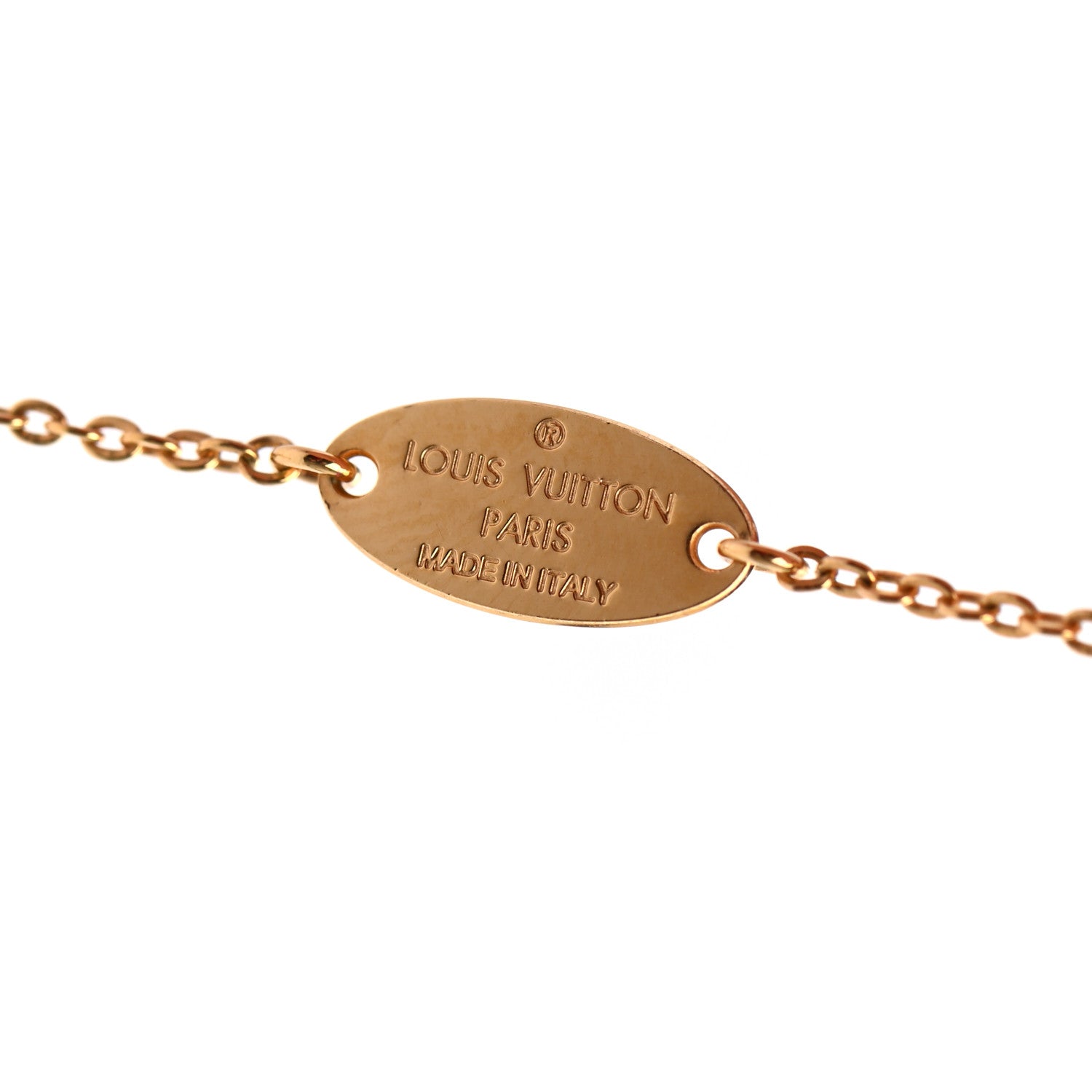 Louis Vuitton Nanogram Name Tag Necklace Gold 5 of 7