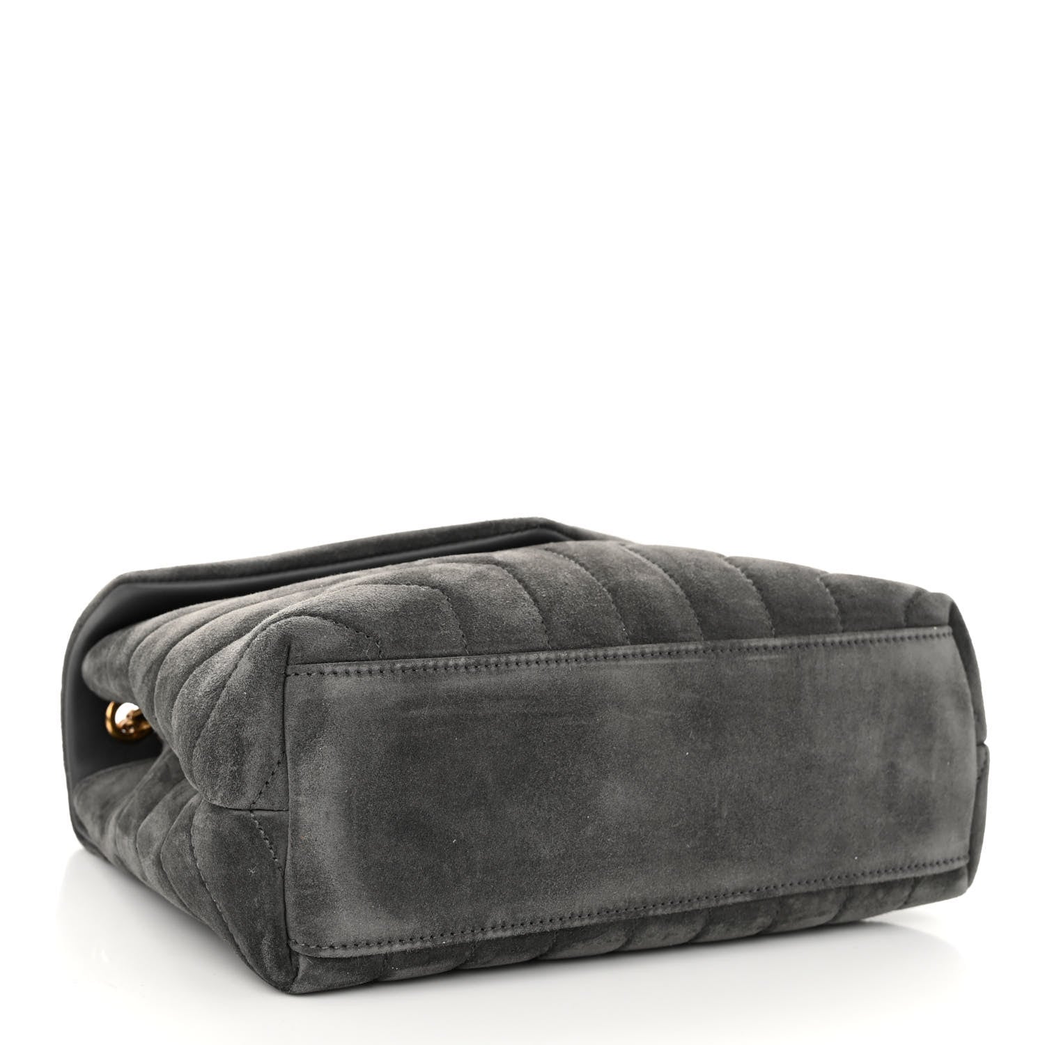 Saint Laurent Suede Calfskin Y Quilted Monogram Small Loulou Chain Satchel Storm 4 of 10