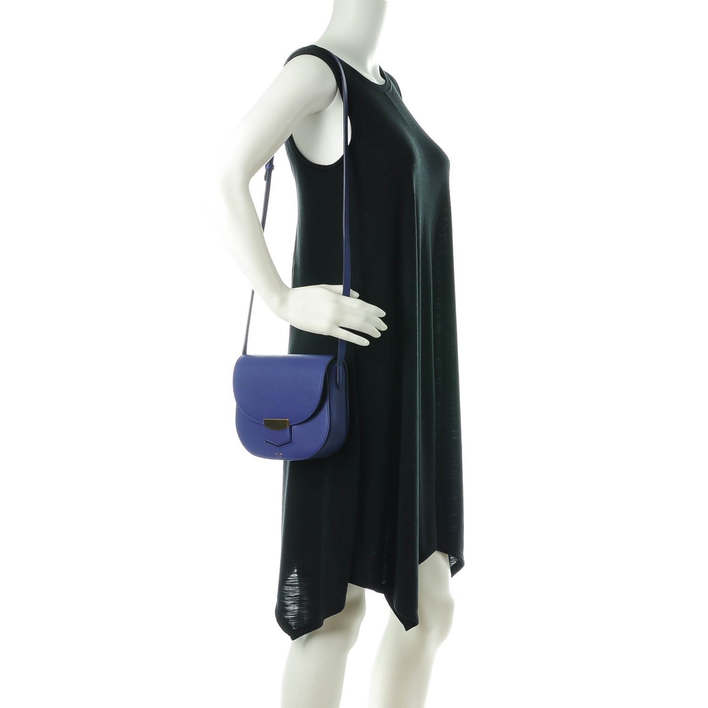 Grained Calfskin Small Trotteur Indigo