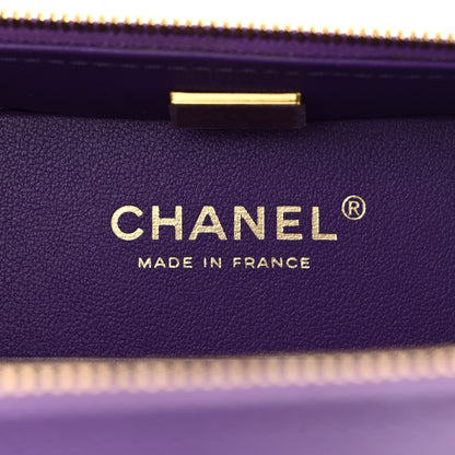Chanel Lambskin Quilted Top Handle Small Vanity Case Purple 6 of 11