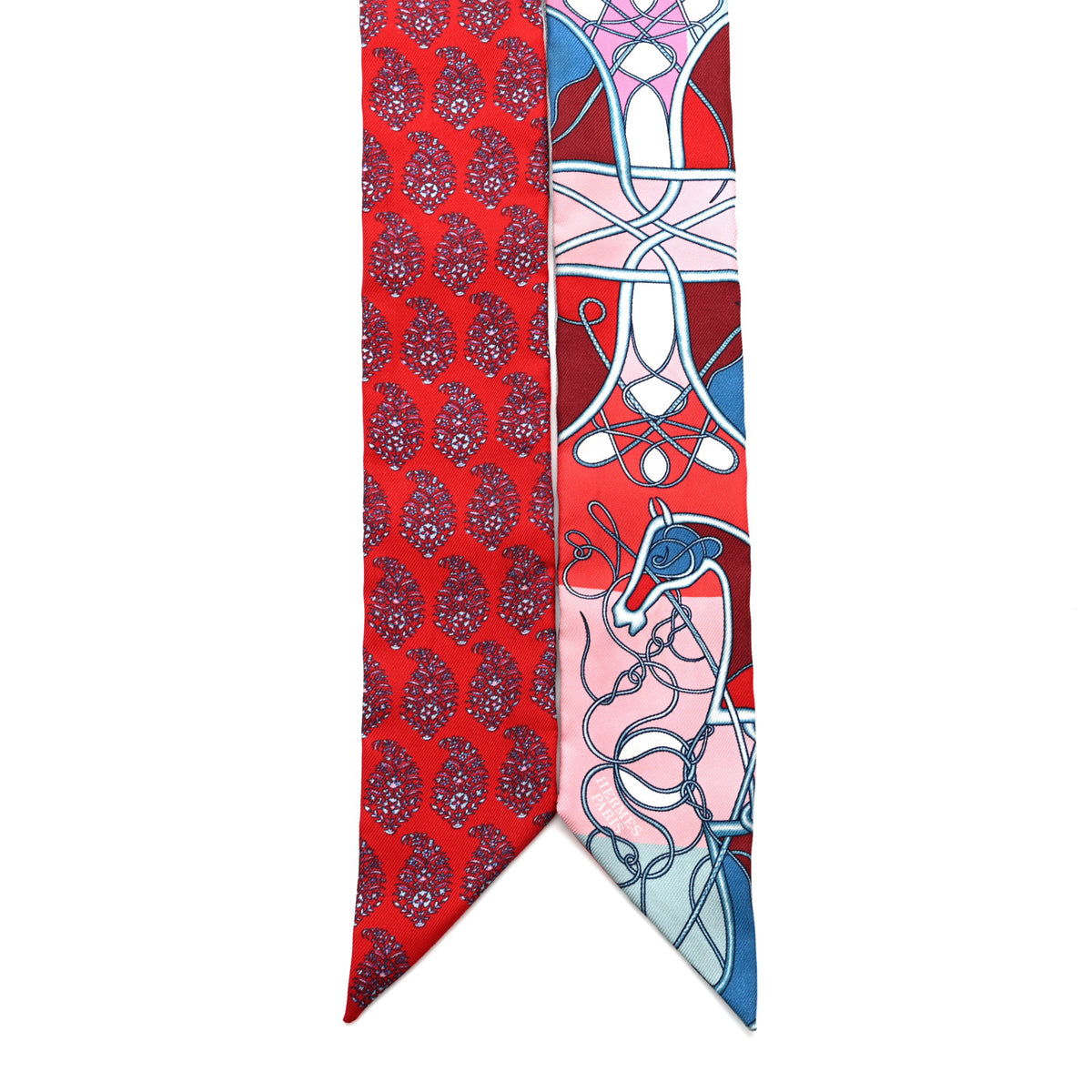Hermes Silk Coup De Fouet Au Bloc Twilly Rouge Rose Bleu 2 of 4