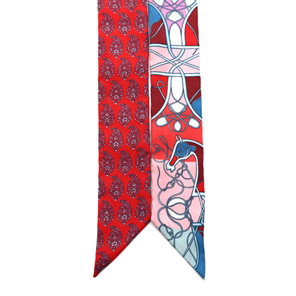 Hermes Silk Coup De Fouet Au Bloc Twilly Rouge Rose Bleu 2 of 4