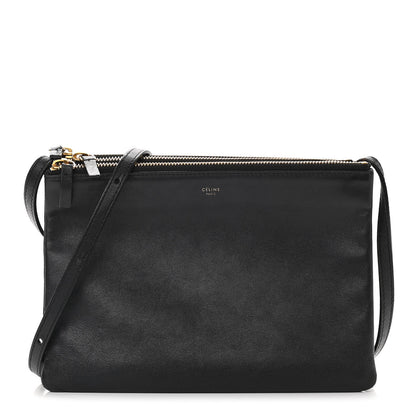 Celine Lambskin Large Trio Crossbody Bag Black 1 of 14