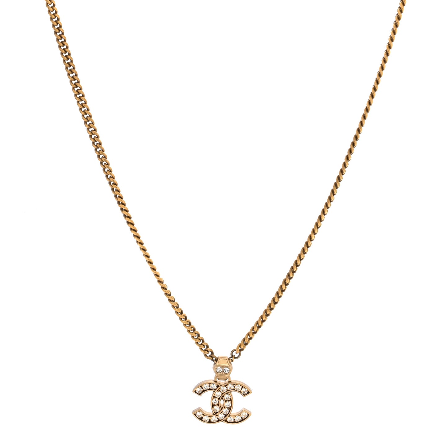 Crystal CC Necklace Gold