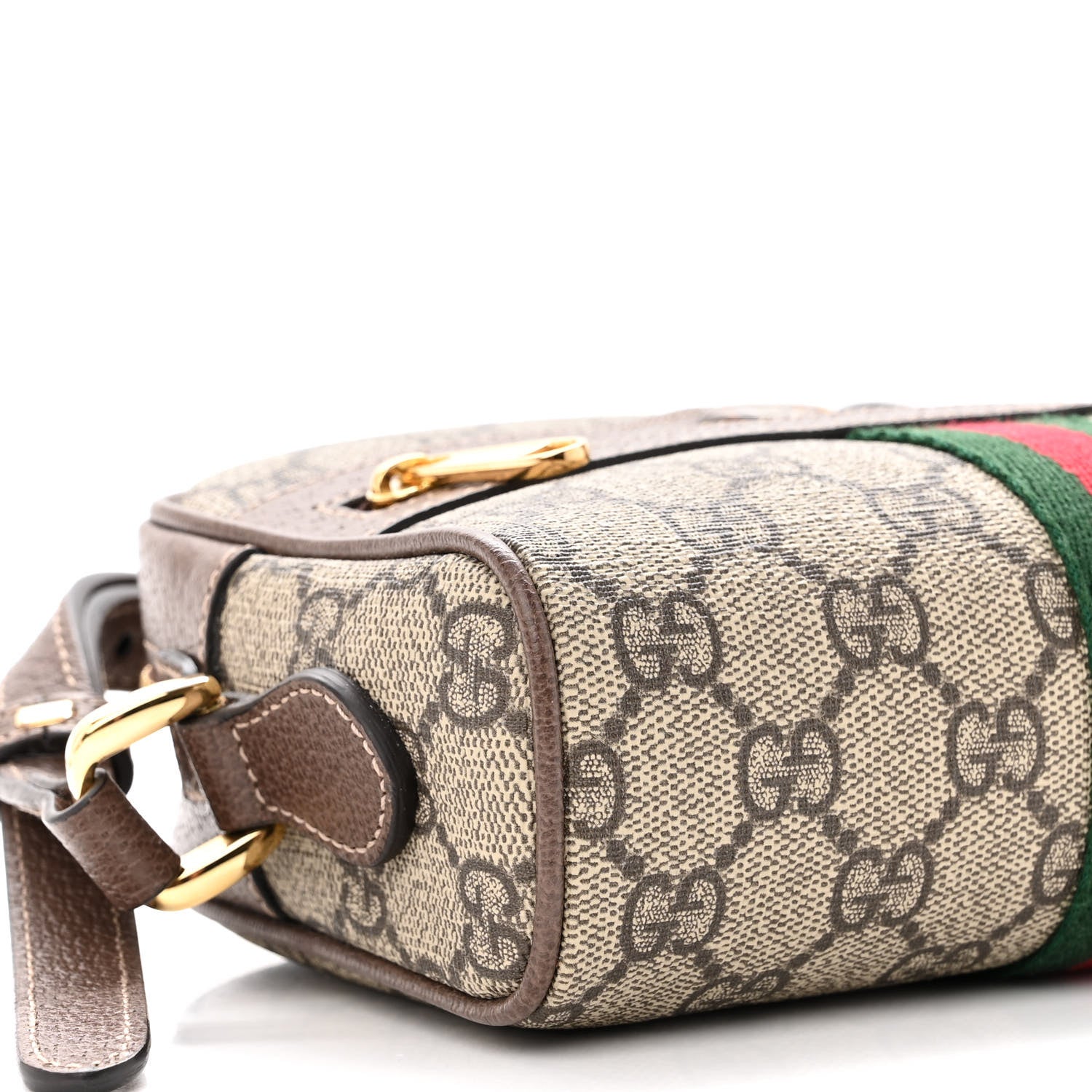 Gucci GG Supreme Monogram Web Mini Ophidia Shoulder Bag Brown 8 of 9