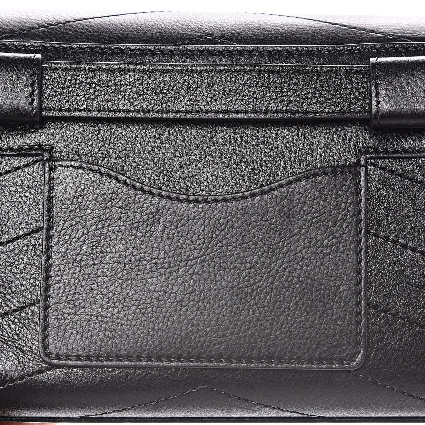 Calfskin Chevron Stitched Coco Waist Bag Black