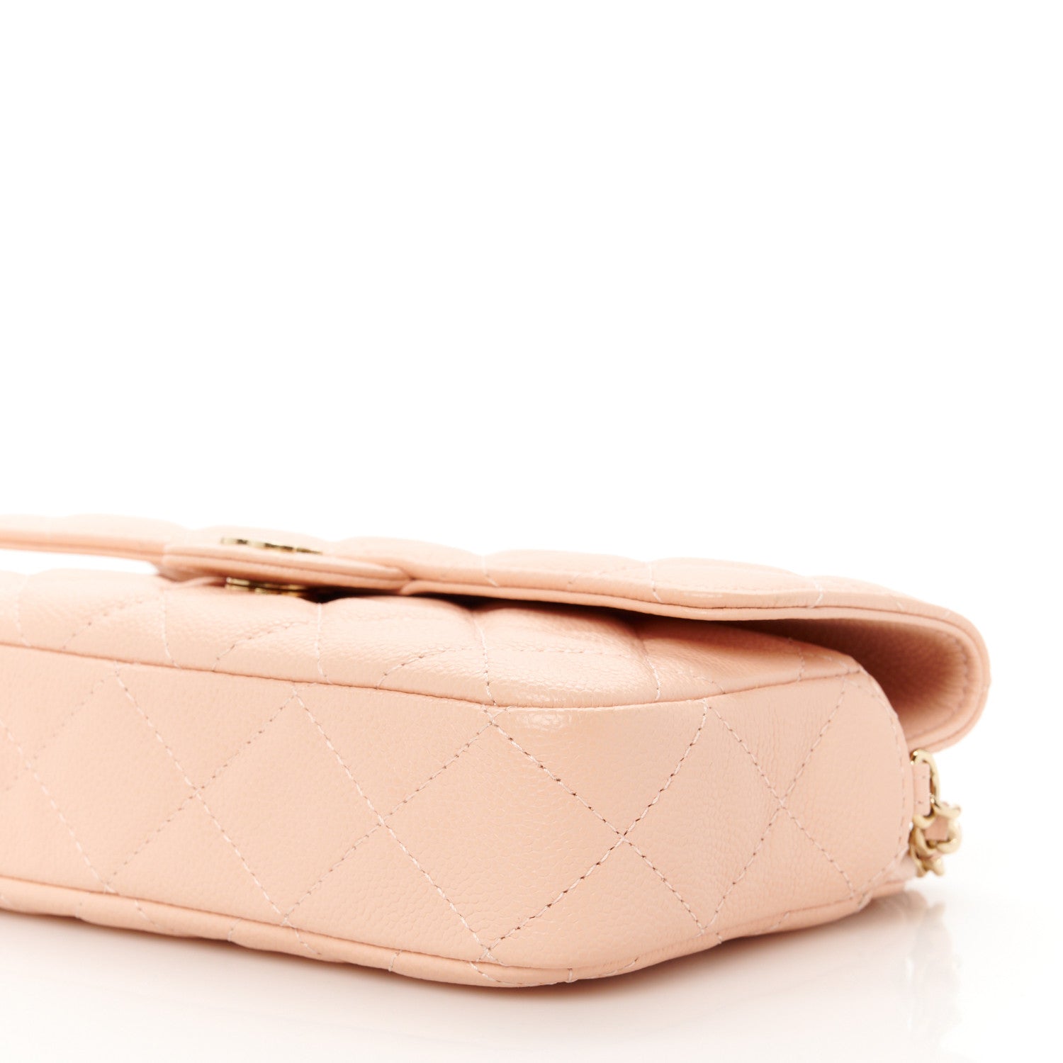 Chanel Caviar Quilted Flap Phone Holder With Chain Light Pink 12 of 13