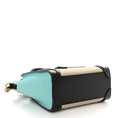 Celine Drummed Calfskin Nano Tri-Color Luggage Antarctic 4 of 9