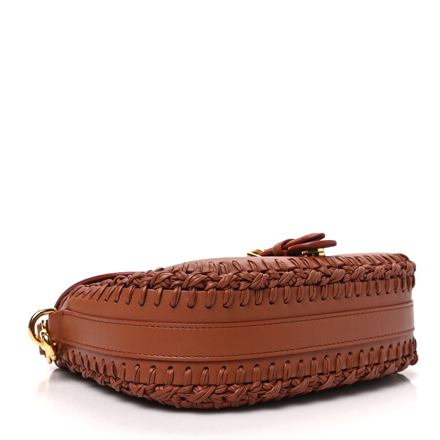 Grained Calfskin Medium Whipstitched Bobby Bag Dark Tan