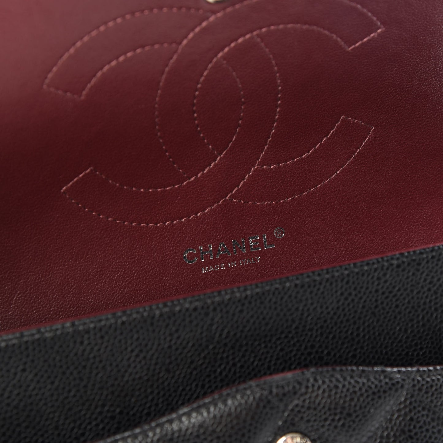 Caviar Quilted Jumbo Double Flap Black